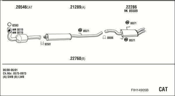 Išmetimo sistema WALKER FIH14905B