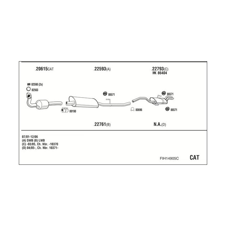 Išmetimo sistema WALKER FIH14905C