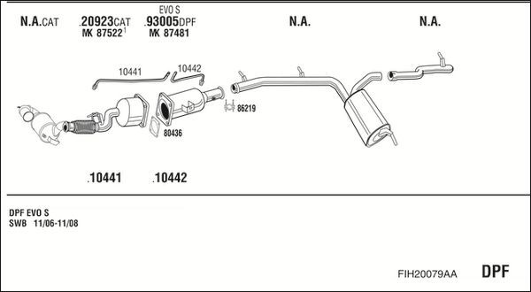Išmetimo sistema WALKER FIH20079AA