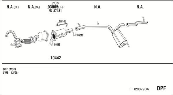 Išmetimo sistema WALKER FIH20079BA