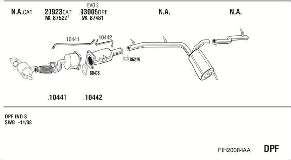 Išmetimo sistema WALKER FIH20084AA