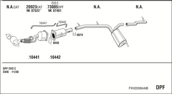 Išmetimo sistema WALKER FIH20084AB