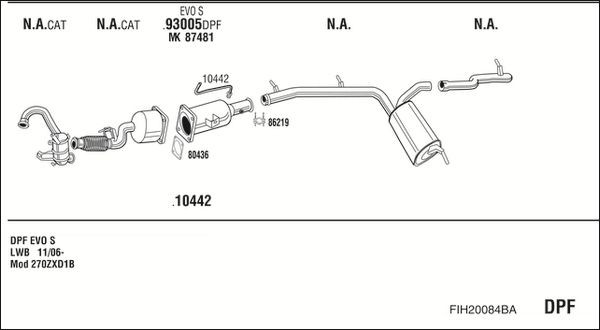 Išmetimo sistema WALKER FIH20084BA