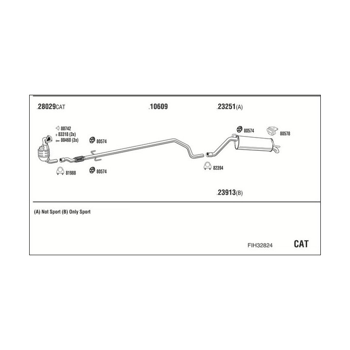 Išmetimo sistema WALKER FIH32824