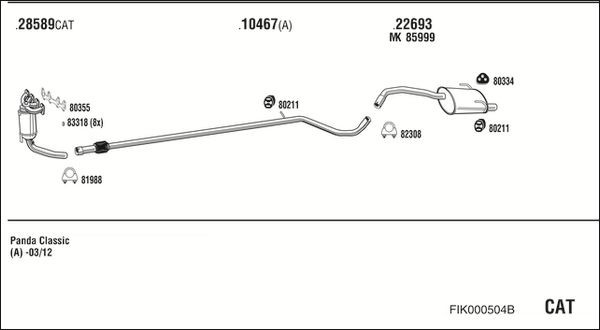 Išmetimo sistema WALKER FIK000504B