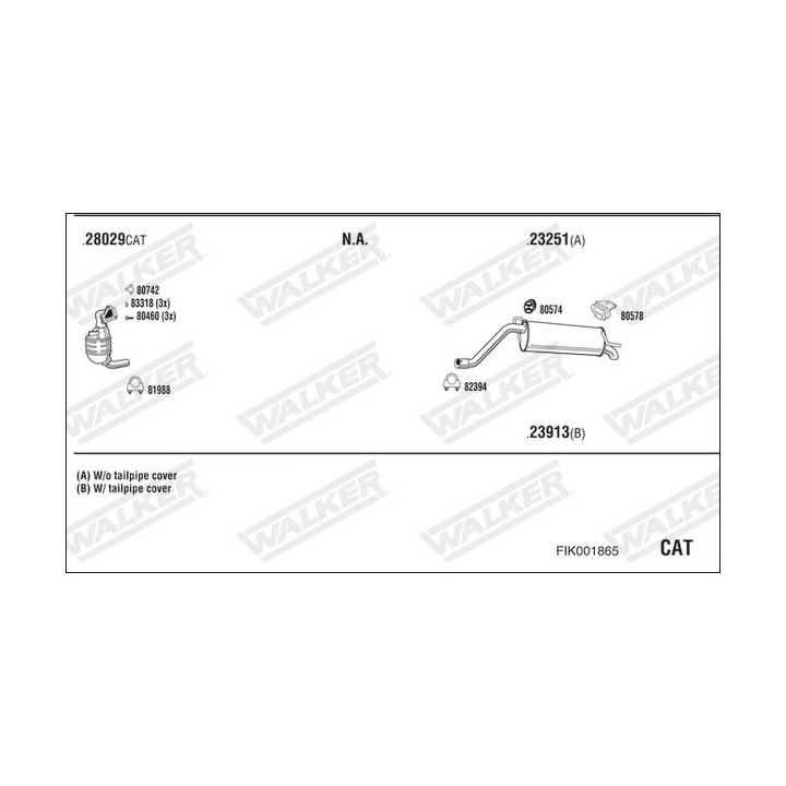 Išmetimo sistema WALKER FIK001865