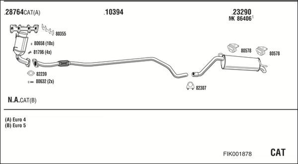 Išmetimo sistema WALKER FIK001878