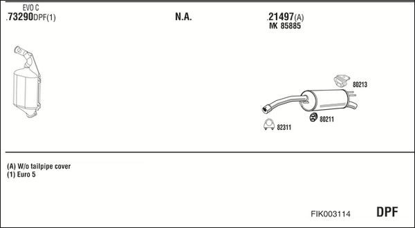 Išmetimo sistema WALKER FIK003114