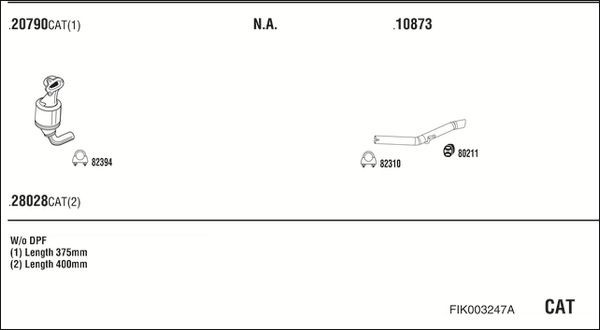 Išmetimo sistema WALKER FIK003247A