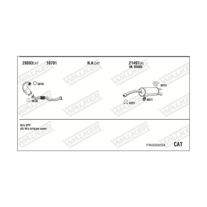 Išmetimo sistema WALKER FIK005925A
