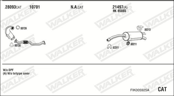 Išmetimo sistema WALKER FIK005925A