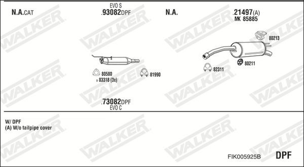 Išmetimo sistema WALKER FIK005925B