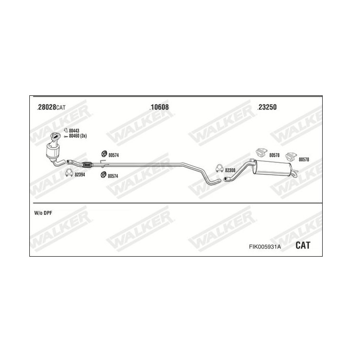 Išmetimo sistema WALKER FIK005931A