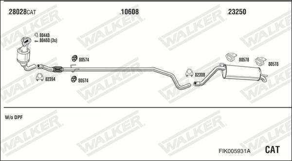 Išmetimo sistema WALKER FIK005931A