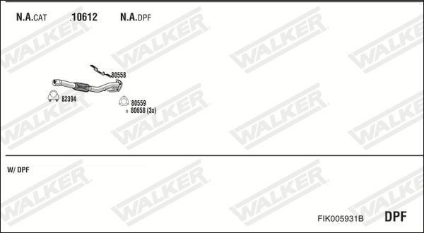 Išmetimo sistema WALKER FIK005931B