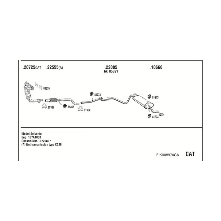 Išmetimo sistema WALKER FIK008970CA