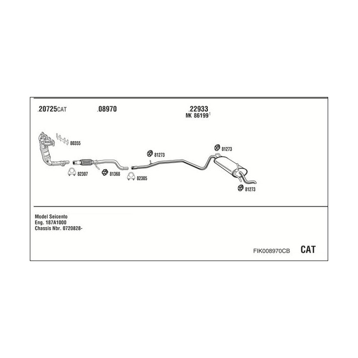 Išmetimo sistema WALKER FIK008970CB