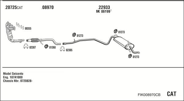 Išmetimo sistema WALKER FIK008970CB