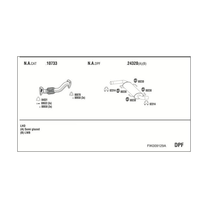 Išmetimo sistema WALKER FIK009129A