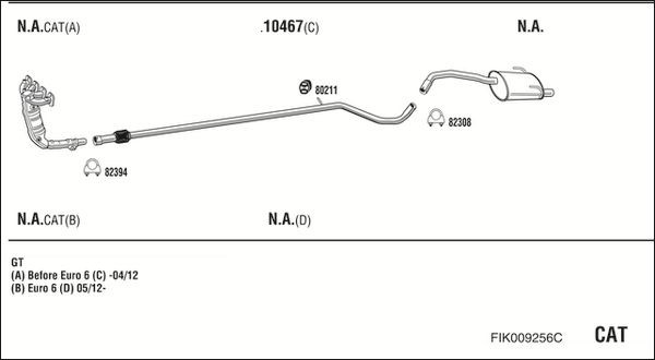 Išmetimo sistema WALKER FIK009256C