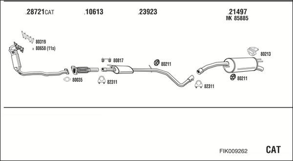 Išmetimo sistema WALKER FIK009262