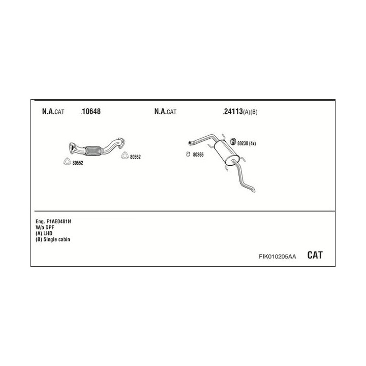 Išmetimo sistema WALKER FIK010205AA