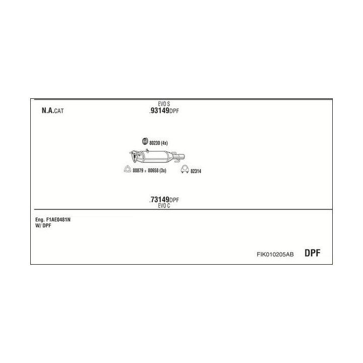 Išmetimo sistema WALKER FIK010205AB