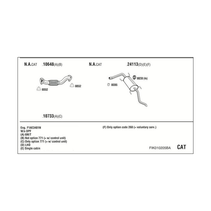 Išmetimo sistema WALKER FIK010205BA