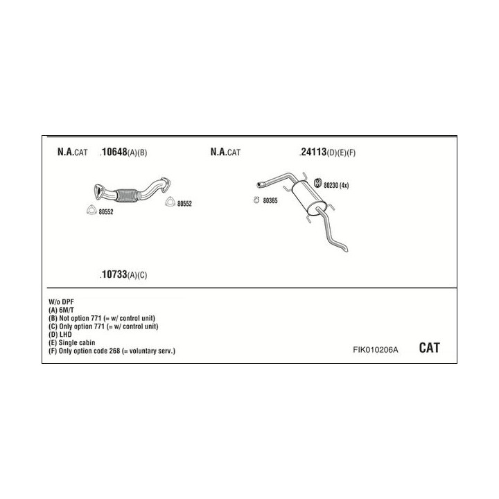 Išmetimo sistema WALKER FIK010206A