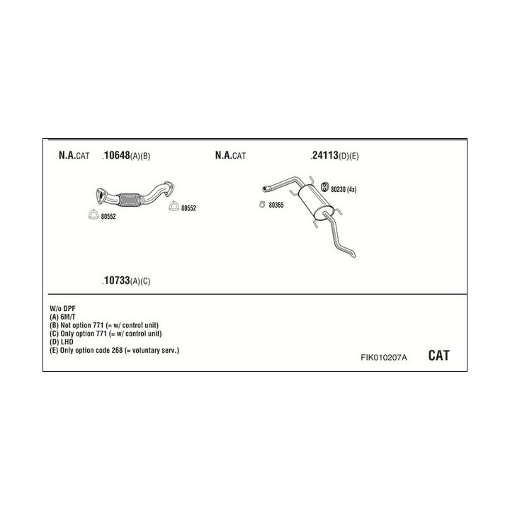 Išmetimo sistema WALKER FIK010207A