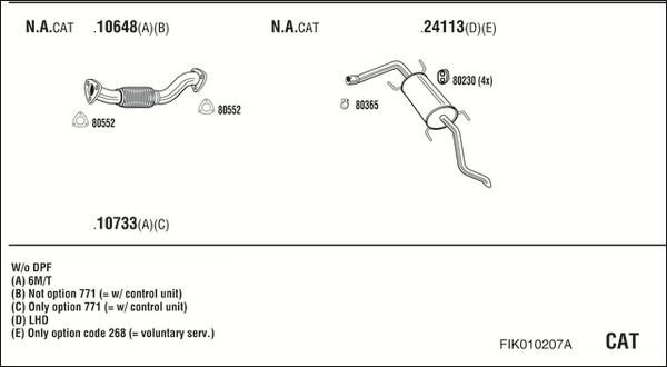 Išmetimo sistema WALKER FIK010207A