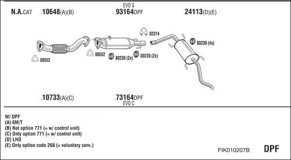 Išmetimo sistema WALKER FIK010207B
