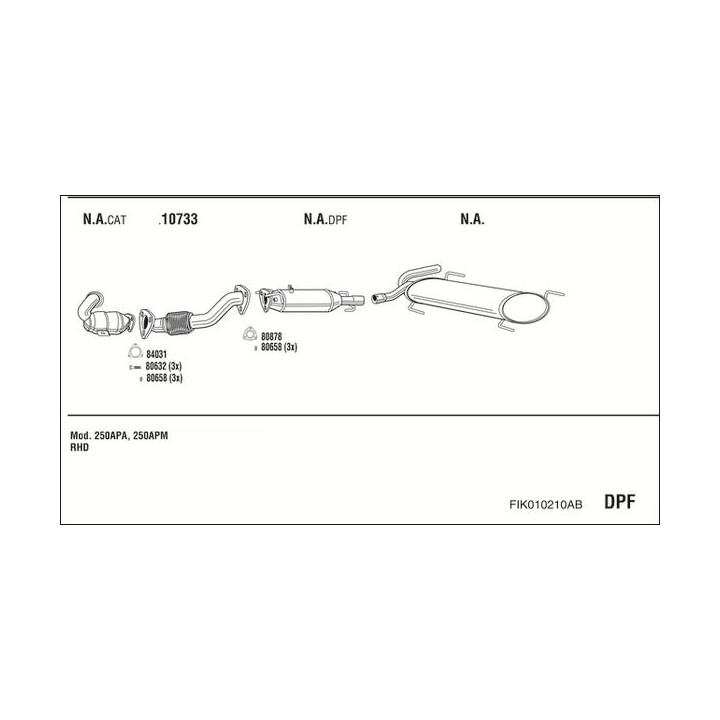 Išmetimo sistema WALKER FIK010210AB