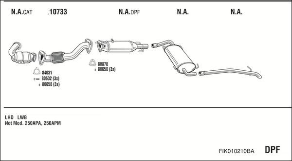Išmetimo sistema WALKER FIK010210BA