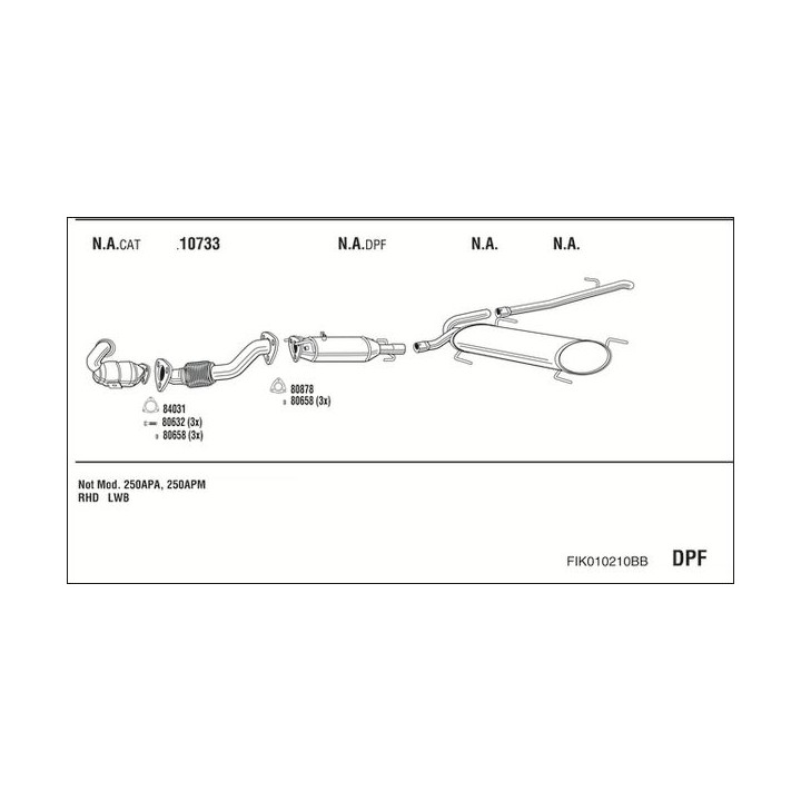 Išmetimo sistema WALKER FIK010210BB