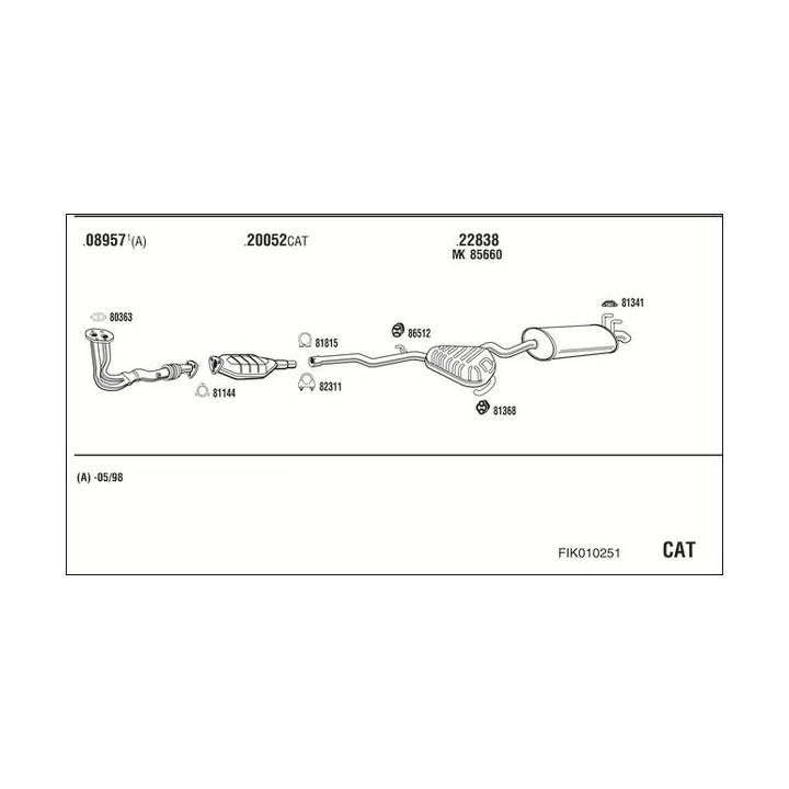 Išmetimo sistema WALKER FIK010251