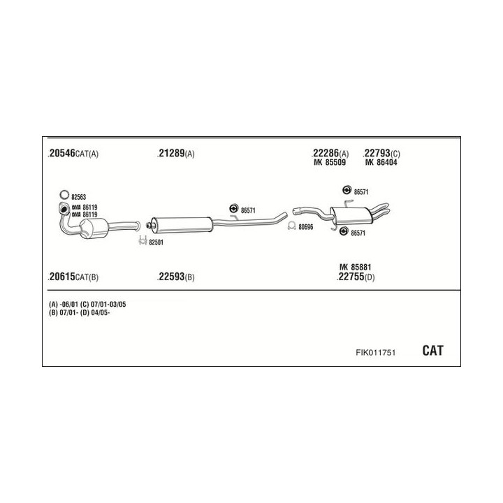 Išmetimo sistema WALKER FIK011751