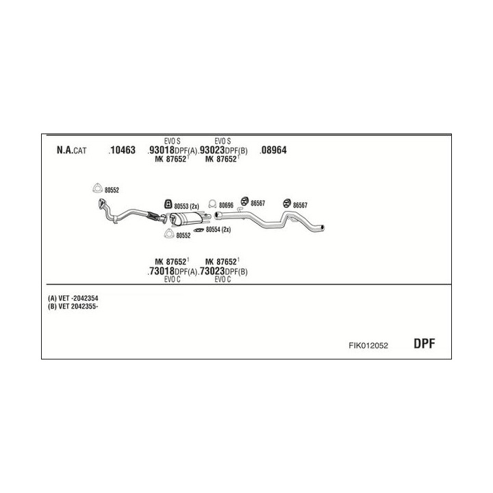Išmetimo sistema WALKER FIK012052