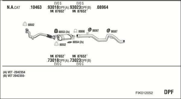 Išmetimo sistema WALKER FIK012052