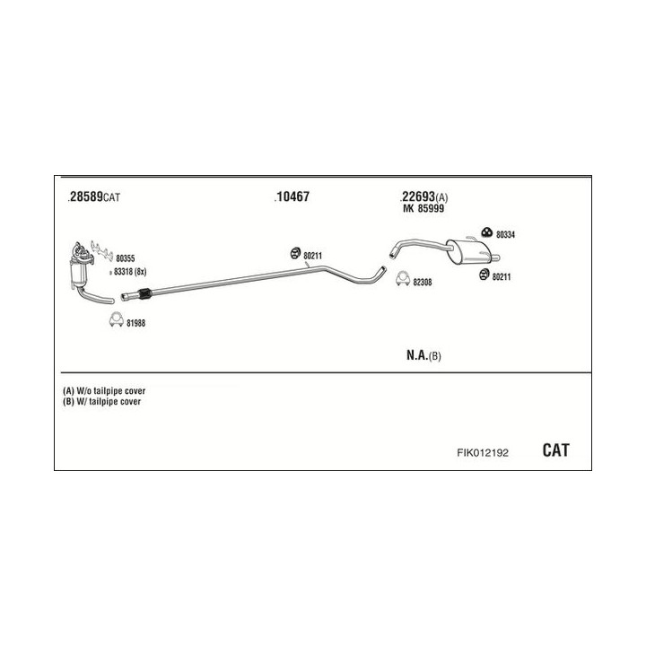 Išmetimo sistema WALKER FIK012192