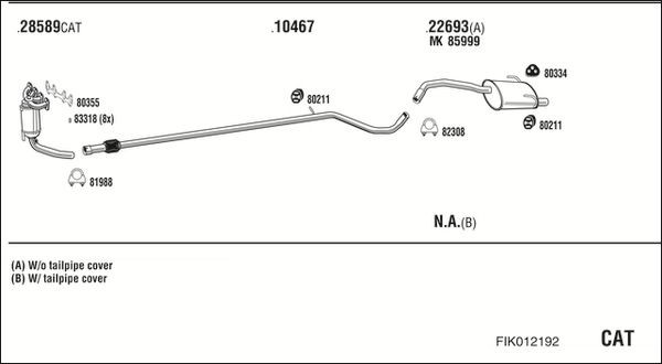 Išmetimo sistema WALKER FIK012192