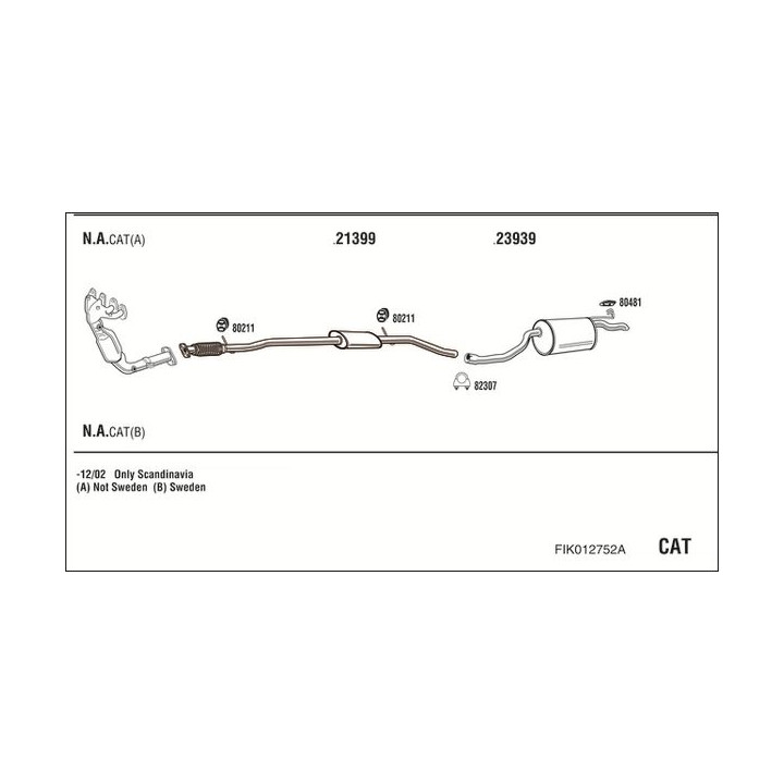 Išmetimo sistema WALKER FIK012752A