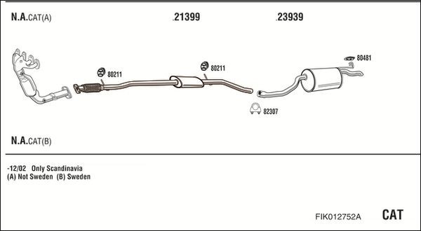Išmetimo sistema WALKER FIK012752A