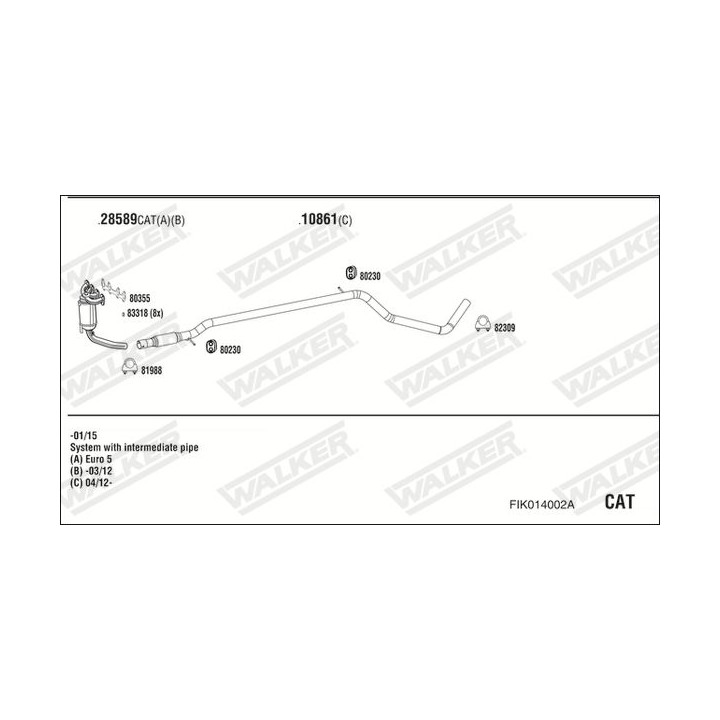 Išmetimo sistema WALKER FIK014002A