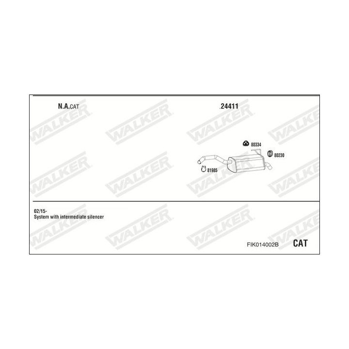 Išmetimo sistema WALKER FIK014002B
