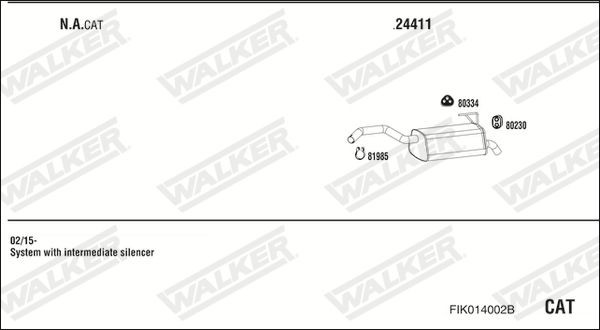 Išmetimo sistema WALKER FIK014002B