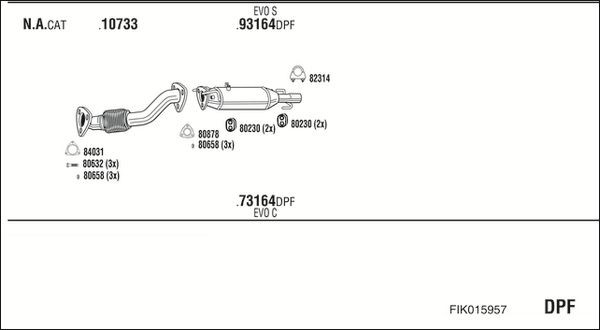 Išmetimo sistema WALKER FIK015957