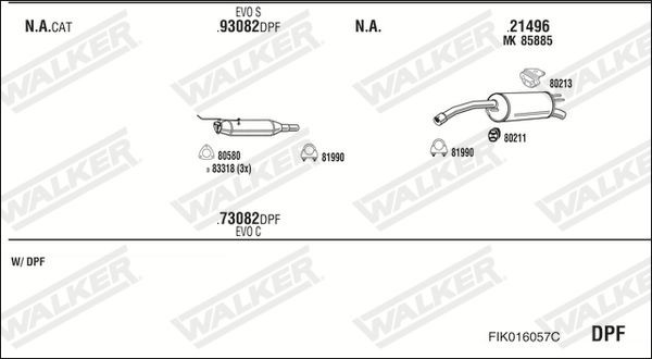 Išmetimo sistema WALKER FIK016057C