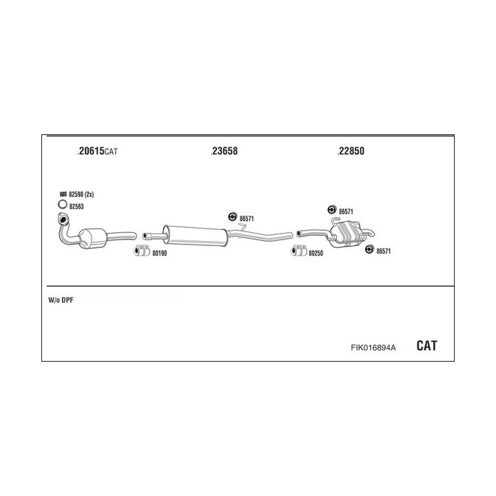 Išmetimo sistema WALKER FIK016894A