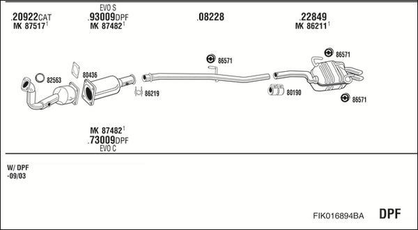 Išmetimo sistema WALKER FIK016894BA